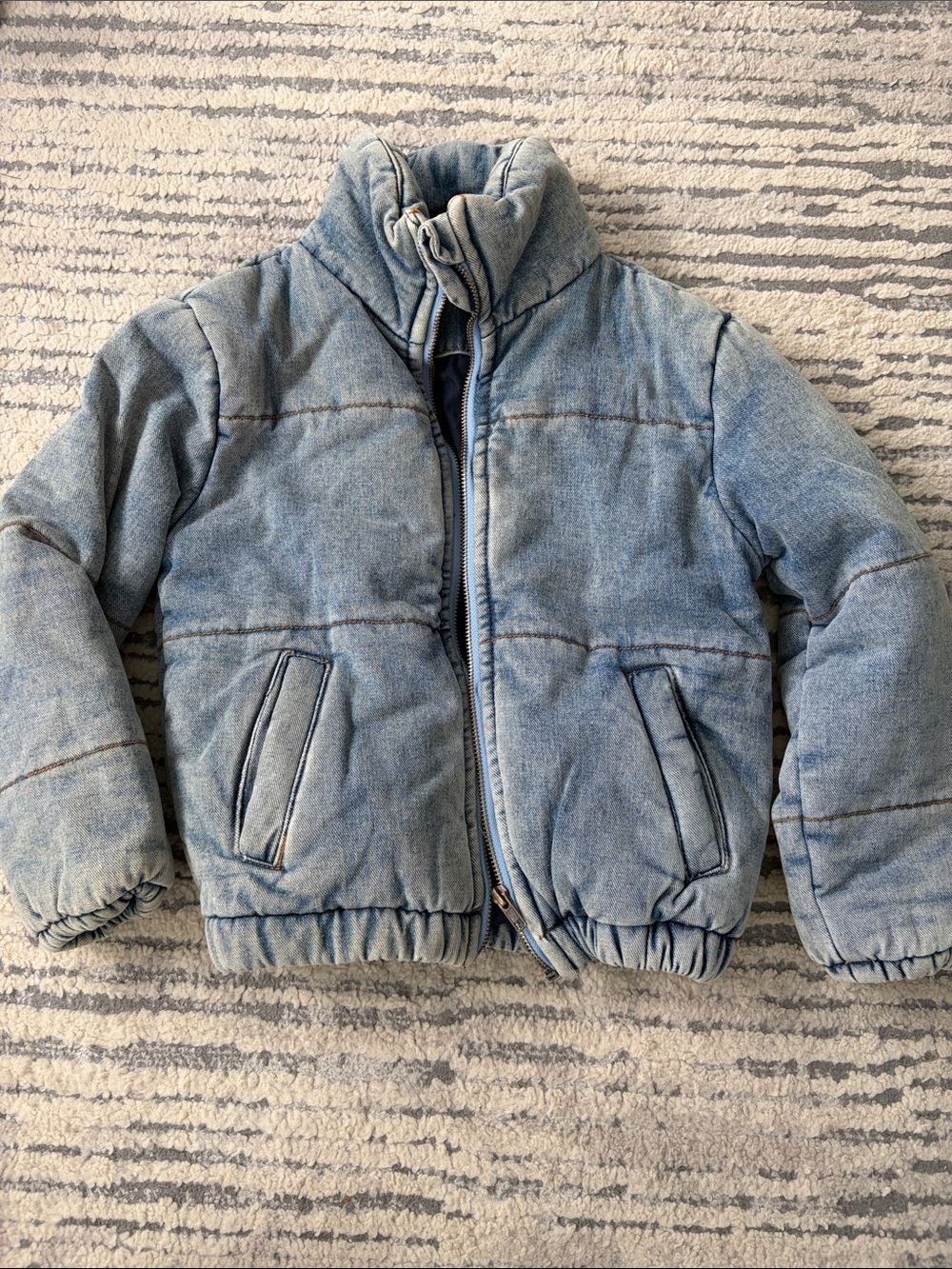 kidpik Light Blue Puffer Jacket for Kids